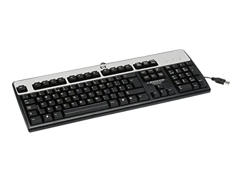 Clavier - HP - Standard - USB - Norvégien - Argenté - Filaire - vue 2