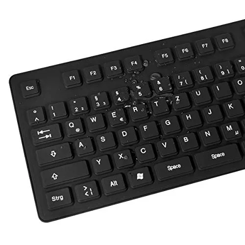 Clavier - LogiLink - Flexible Waterproof - PS/2 USB - QWERTZ Allemand - Noir - vue 4
