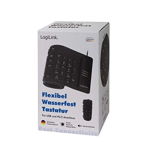 Clavier - LogiLink - Flexible Waterproof - PS/2 USB - QWERTZ Allemand - Noir - vue 8