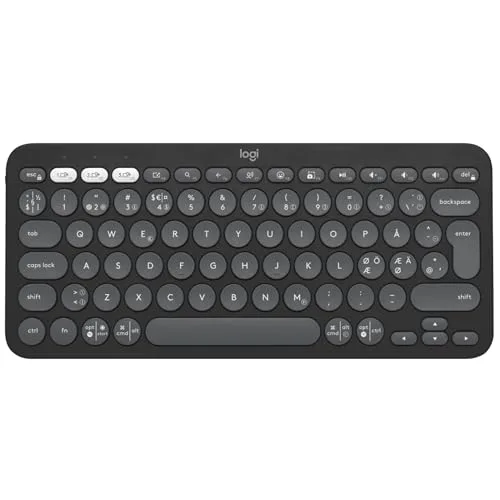 Logitech Pebble Keys 2 K380s Bluetooth Graphite Pan Nordic - vue 2