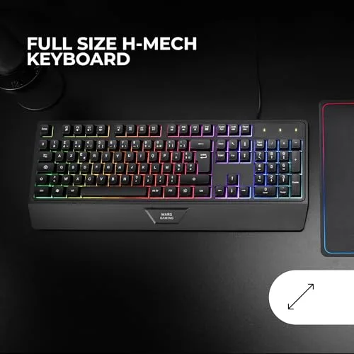 Mars Gaming MK124 clavier ergonomique H-Mech FRGB AZERTY - vue 2