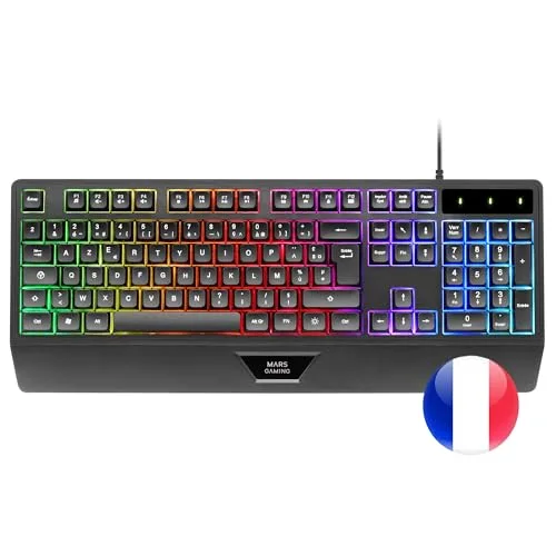 Mars Gaming MK124 clavier ergonomique H-Mech FRGB AZERTY - vue 6