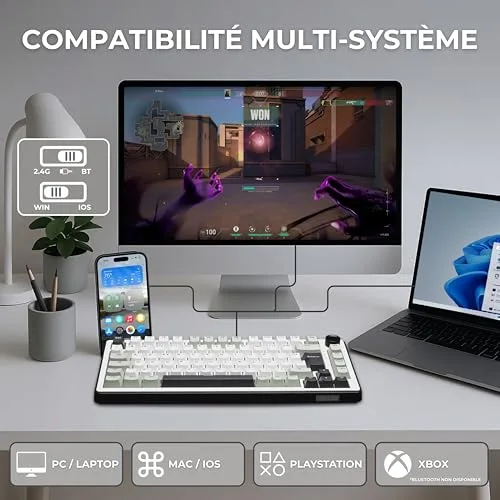 THE G-LAB KEYZ Elite 300 WG TKL sans fil RGB - vue 7
