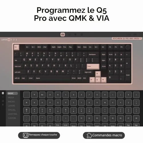 Keychron Q5 Pro Red 96% RGB Hot-Swap Bluetooth - vue 2