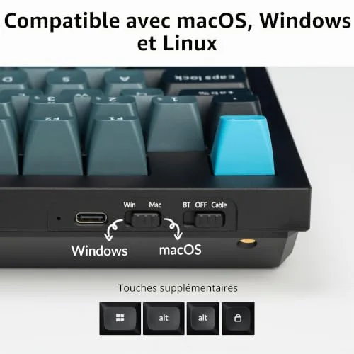 Keychron Q5 Pro Red 96% RGB Hot-Swap Bluetooth - vue 5
