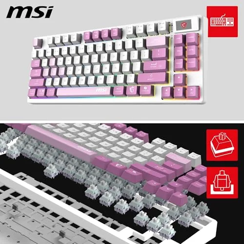 MSI FORGE GK600 TKL Wireless Violet Mécanique Linéaire RGB - vue 2