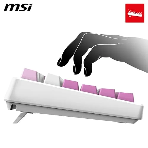 MSI FORGE GK600 TKL Wireless Violet Mécanique Linéaire RGB - vue 4
