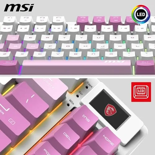 MSI FORGE GK600 TKL Wireless Violet Mécanique Linéaire RGB - vue 5
