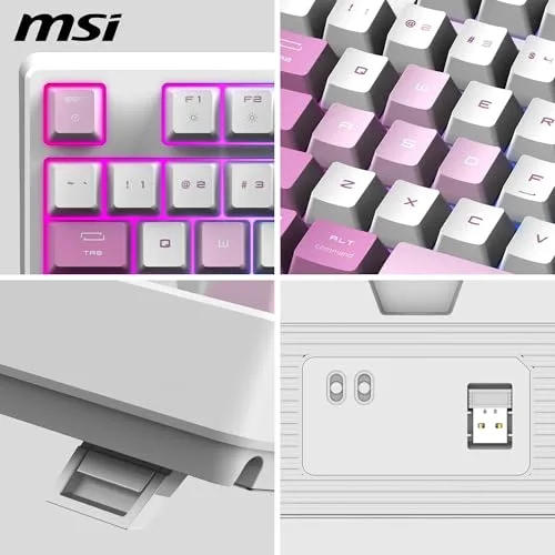 MSI FORGE GK600 TKL Wireless Violet Mécanique Linéaire RGB - vue 6
