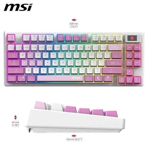 MSI FORGE GK600 TKL Wireless Violet Mécanique Linéaire RGB - vue 7