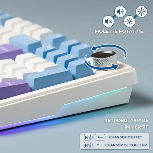 The G-Lab Keyz Elite 400 WB Triple Mode AZERTY RGB - vue 6