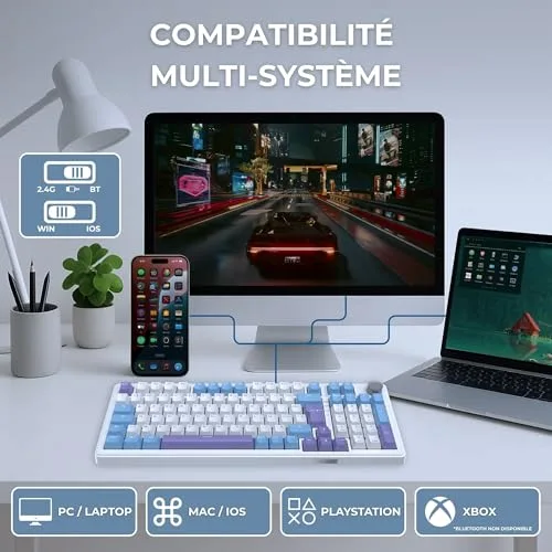 The G-Lab Keyz Elite 400 WB Triple Mode AZERTY RGB - vue 7