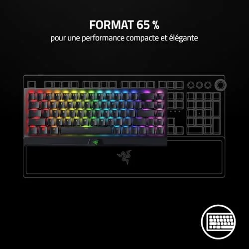 Razer BlackWidow V3 Mini HyperSpeed 65% sans fil - vue 3