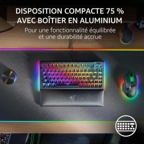 Razer BlackWidow V4 Pro 75% Orange - vue 3