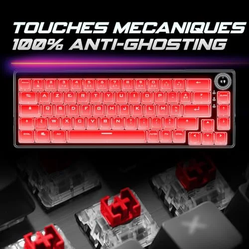Spirit of Gamer XPERT-K600 Clavier Mécanique Sans Fil RGB 65% - vue 3