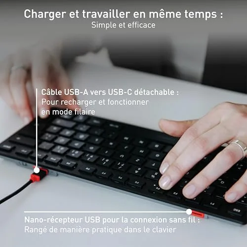 Cherry KW 9200 Mini Clavier sans fil 70% AZERTY - vue 3