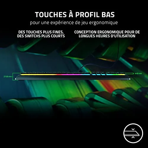 Razer Ornata V3 clavier méca-membrane RGB - vue 2