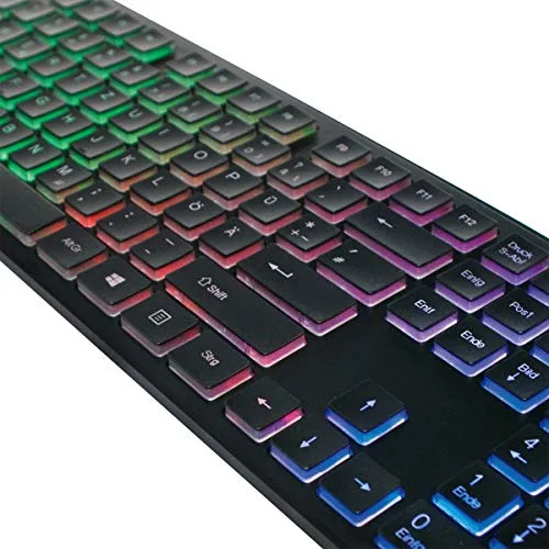LogiLink ID0138 Clavier Filaire USB Rétroéclairé LED Allemand Noir - vue 3
