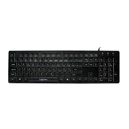 LogiLink ID0138 Clavier Filaire USB Rétroéclairé LED Allemand Noir - vue 6