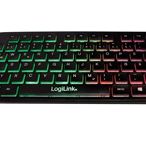 LogiLink ID0138 Clavier Filaire USB Rétroéclairé LED Allemand Noir - vue 7