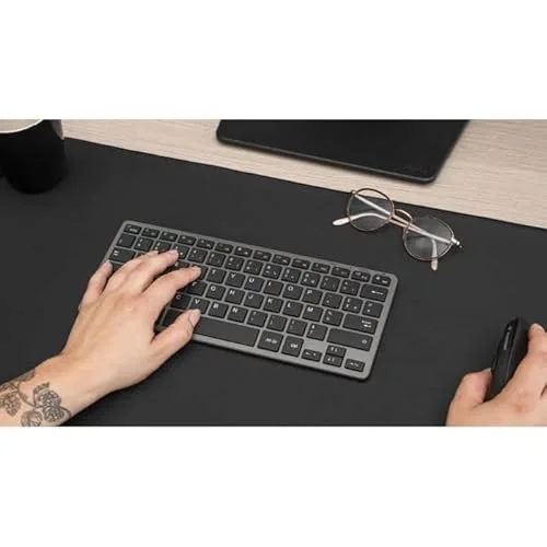 Bluestork KB-Mini R AZERTY sans fil rechargeable gris/noir - vue 2