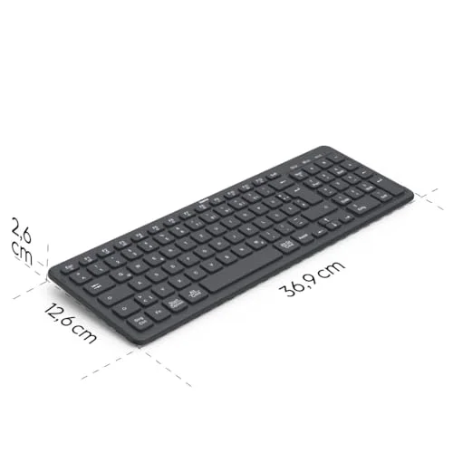 Hama WK-300 Clavier sans fil Multi-appareils Bluetooth 5.2 et 2,4 GHz - vue 6