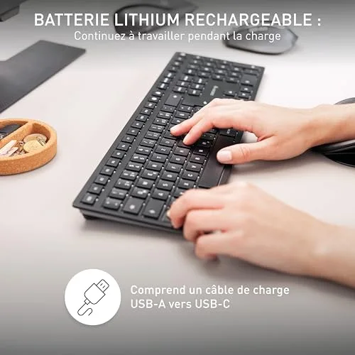 Cherry KW 9100 SLIM Clavier sans fil AZERTY ultra-minme - vue 4