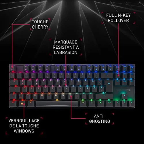 Cherry MX 8.2 TKL Wireless Blanc AZERTY RGB - vue 2