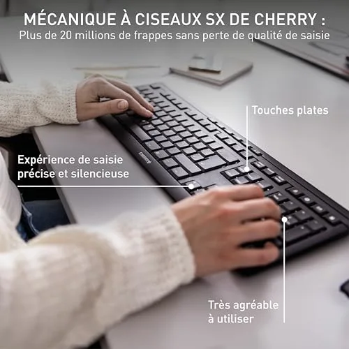 Cherry Stream Keyboard Wireless Bluetooth 2.4 GHz Membrane Silencieuse - vue 5