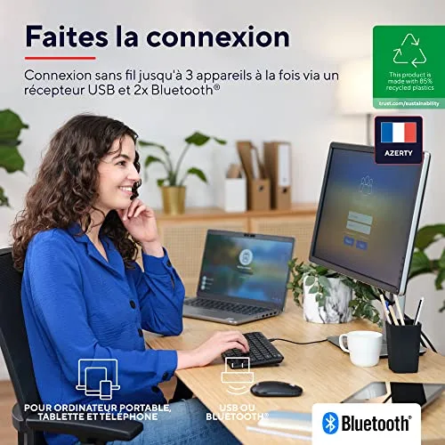 Trust Lyra Clavier sans fil compact - vue 2