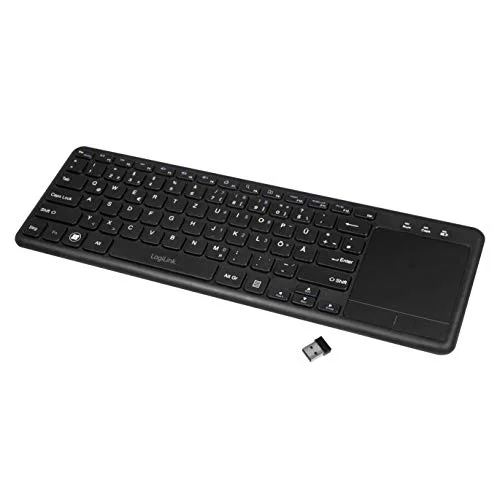 Logilink ID0188 Clavier sans fil avec touchpad 2,4 GHz QWERTZ Noir