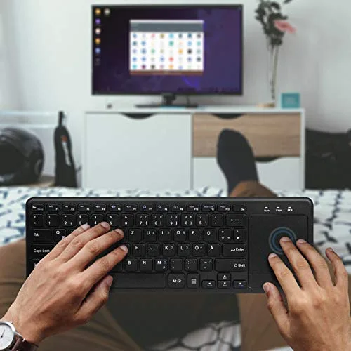 Logilink ID0188 Clavier sans fil avec touchpad 2,4 GHz QWERTZ Noir - vue 7
