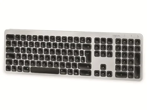Logilink ID0206 Clavier Bluetooth 4.2 Multi-Device Noir-Argenté