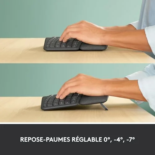 Logitech ERGO K860 Clavier sans fil AZERTY ergonomique avec repose-poignets - vue 8