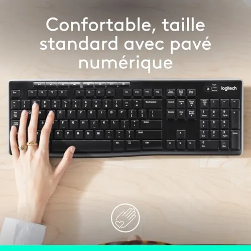 Logitech K270 Clavier Sans Fil AZERTY Noir - vue 2