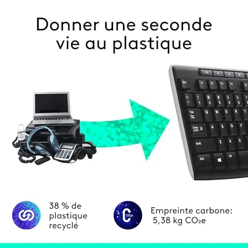 Logitech K270 Clavier Sans Fil AZERTY Noir - vue 5