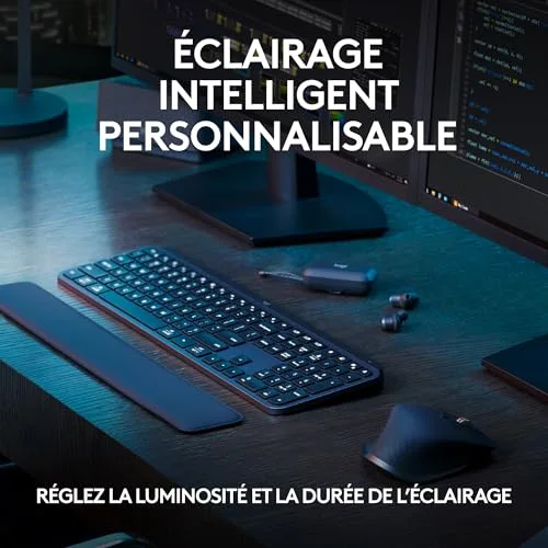 Logitech MX Keys S AZERTY Graphite - vue 4