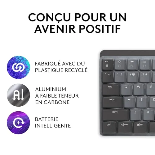 Logitech MX Mechanical AZERTY Sans Fil Mécanique Rétroéclairé - vue 5