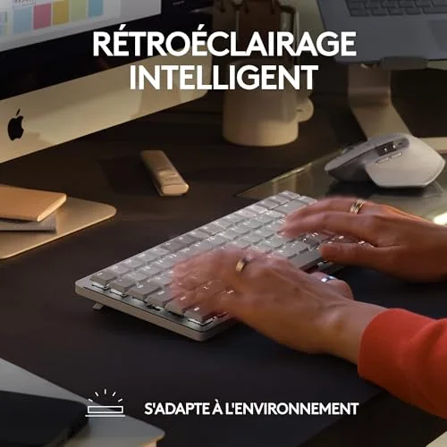 Logitech MX Mechanical Mini pour Mac AZERTY Gris pâle - vue 4