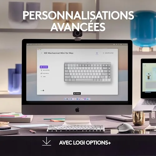 Logitech MX Mechanical Mini pour Mac AZERTY Gris pâle - vue 7