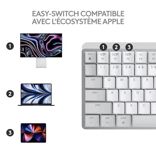 Logitech MX Mechanical Mini pour Mac AZERTY Gris pâle - vue 8