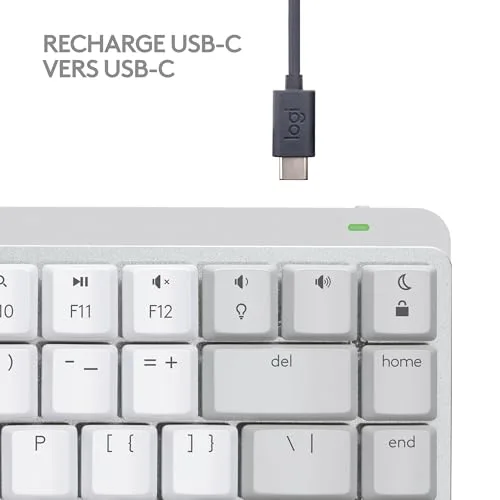 Logitech MX Mechanical Mini pour Mac AZERTY Gris pâle - vue 9