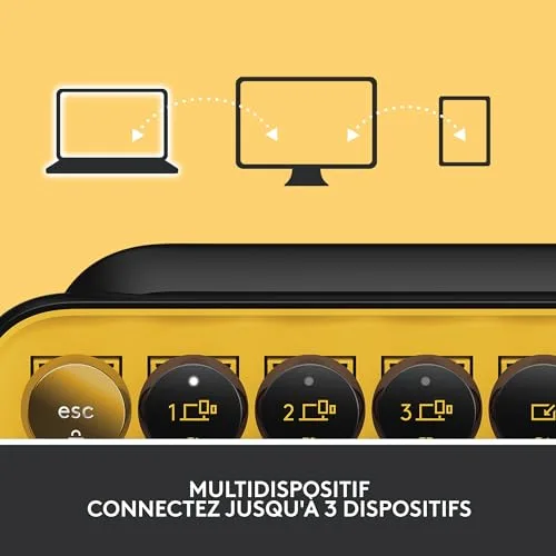 Logitech Pop Keys Jaune AZERTY Mécanique sans Fil - vue 8