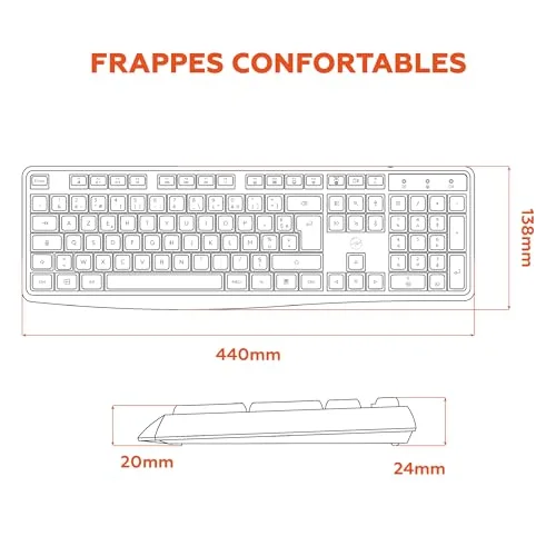 Mobility Lab Deluxe Clavier Sans Fil AZERTY Noir Membrane - vue 6