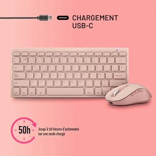 NGS Fantasy Kit clavier-souris sans fil rose - vue 3