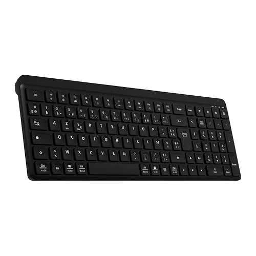 TNB Silent Pro Clavier sans fil rechargeable AZERTY Bluetooth & 2,4 GHz