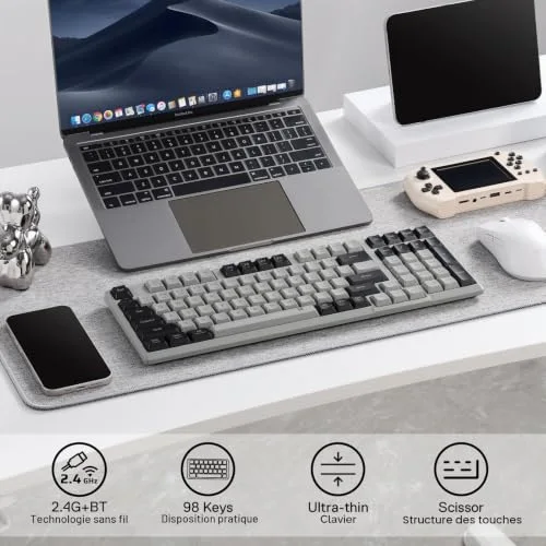 Redragon BK7114 clavier sans fil 98 touches Bluetooth 2,4 GHz - vue 2