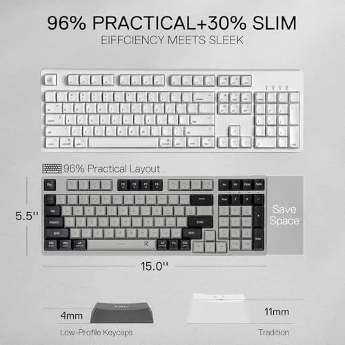 Redragon BK7114 clavier sans fil 98 touches Bluetooth 2,4 GHz - vue 5