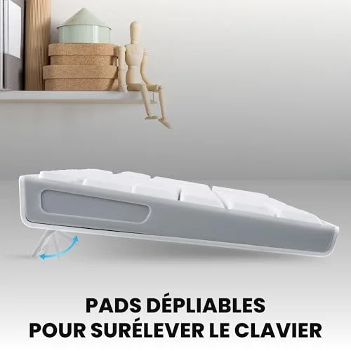 TNB Classy+ Clavier sans fil rechargeable Bluetooth USB-C AZERTY Gris - vue 6
