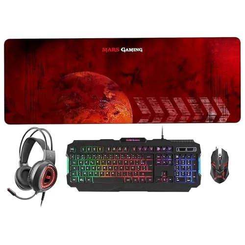 Mars Gaming MCPRGB2FR Combo Gamer RGB AZERTY Membrane